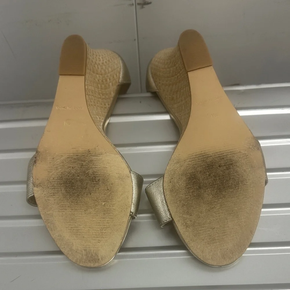 Lilly Pulitzer Gold Espadrille Ankle-Strap Block Heels